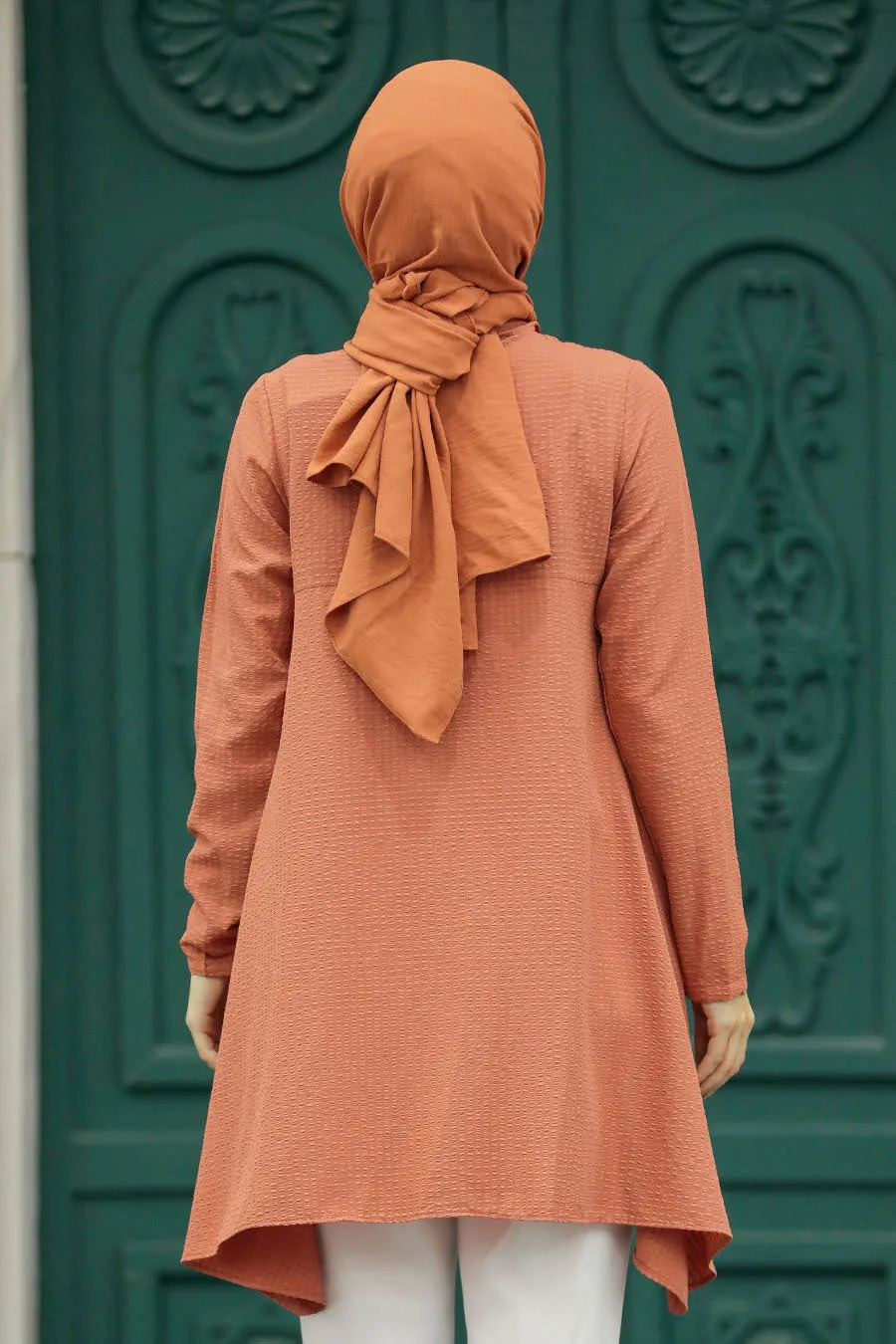 Pearl Detail Peach Turkish Top