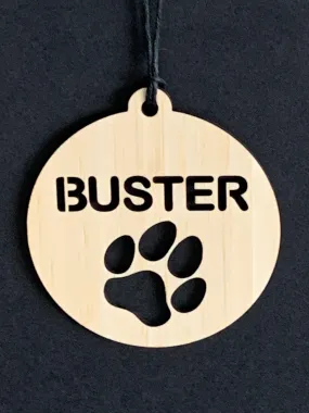 Personalised Eco Bamboo Pet Christmas Decoration