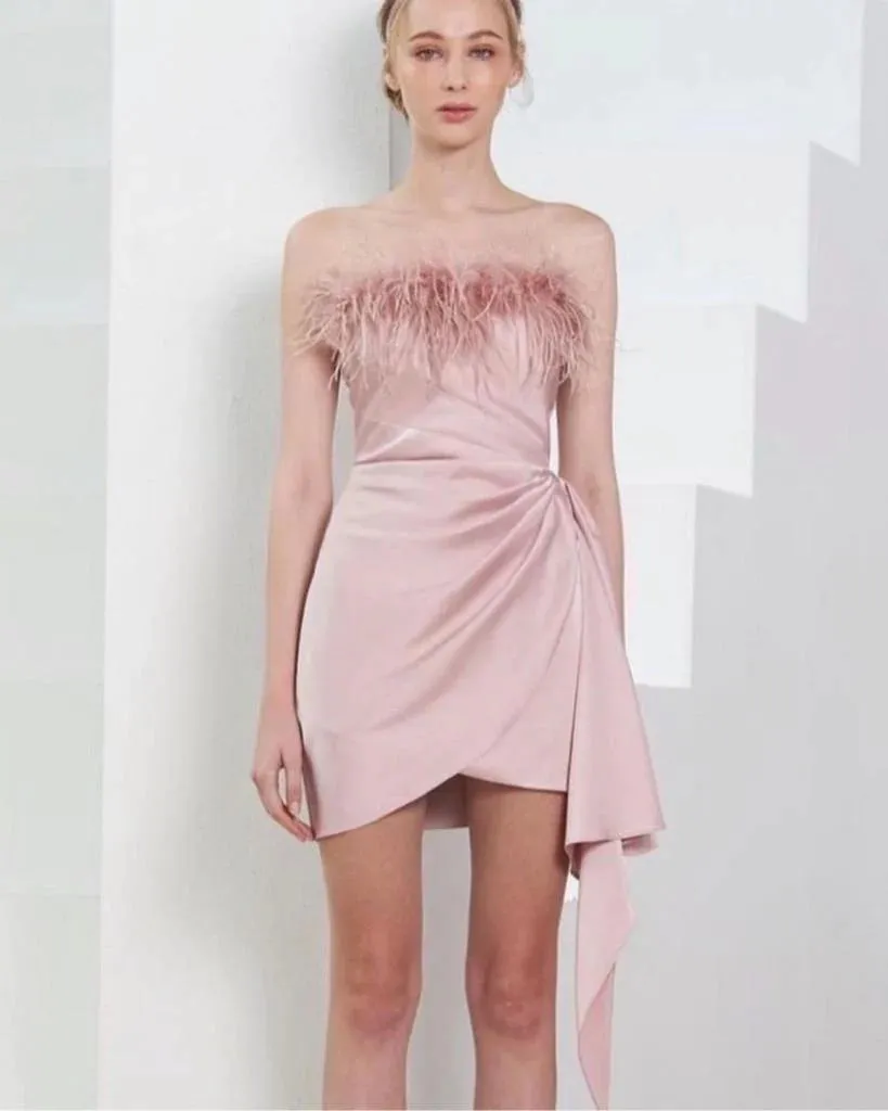 Phaedra BT TUBE FUR DRESS PINK