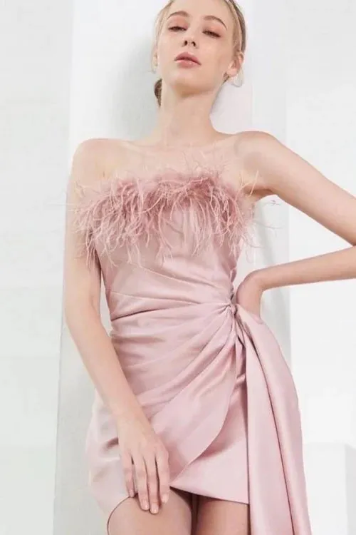 Phaedra BT TUBE FUR DRESS PINK