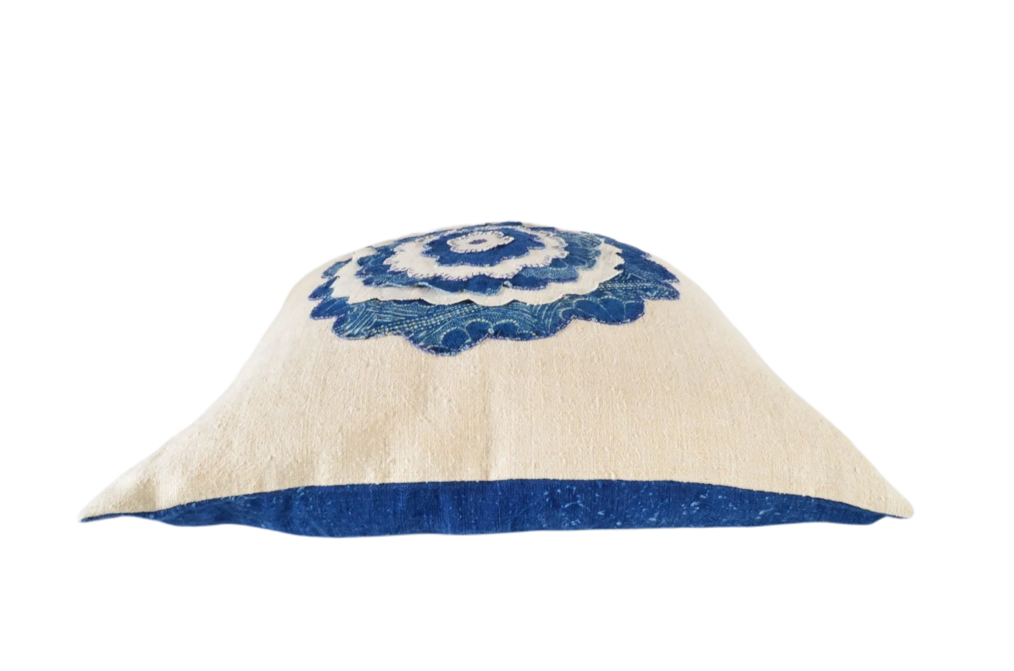 Pillow: Antique handwoven decorative pillow with apliqué - P476