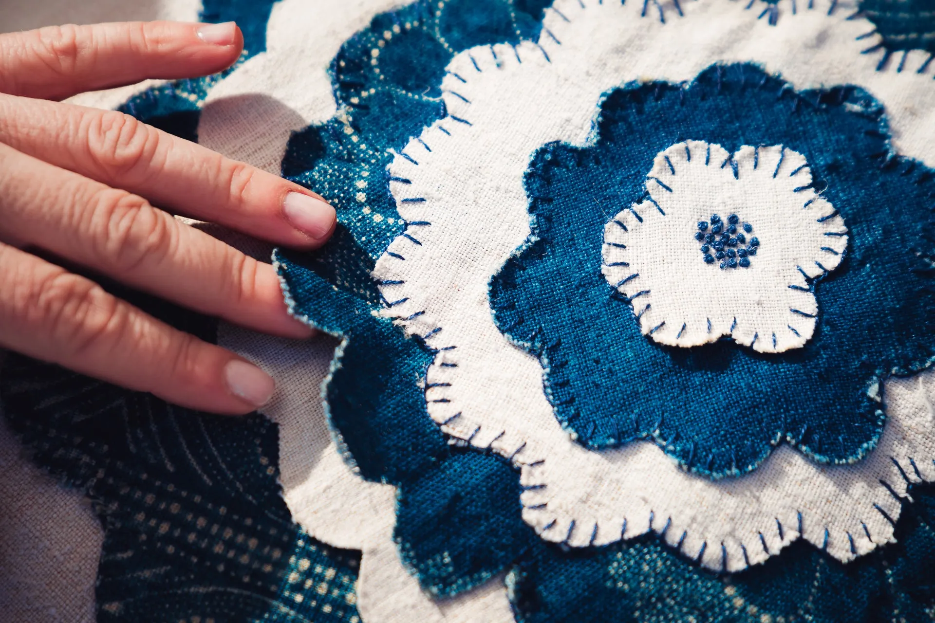 Pillow: Antique handwoven decorative pillow with apliqué - P476