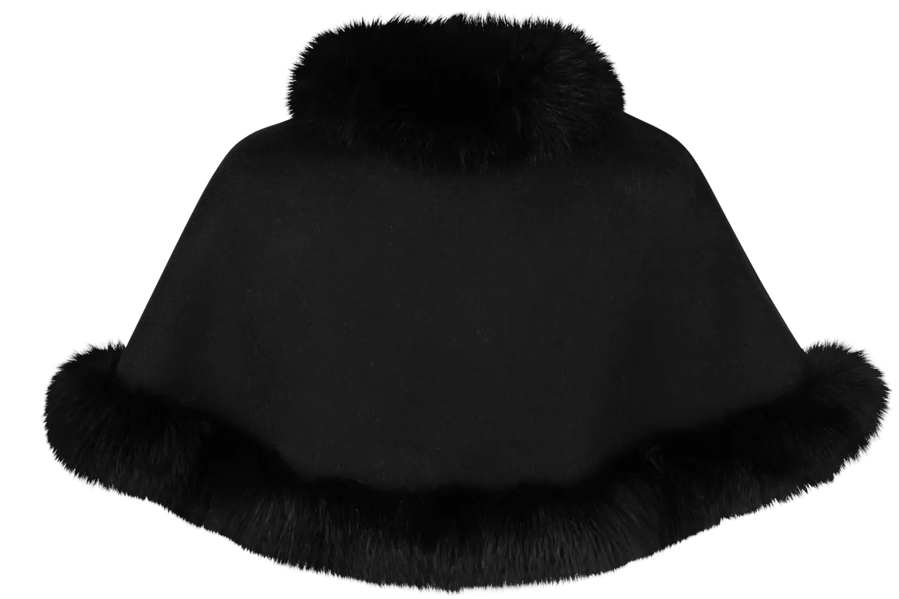 Pinto Ranch Cashmere & Fox Fur Stole - Black