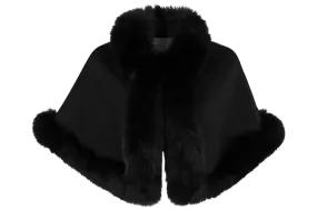 Pinto Ranch Cashmere & Fox Fur Stole - Black