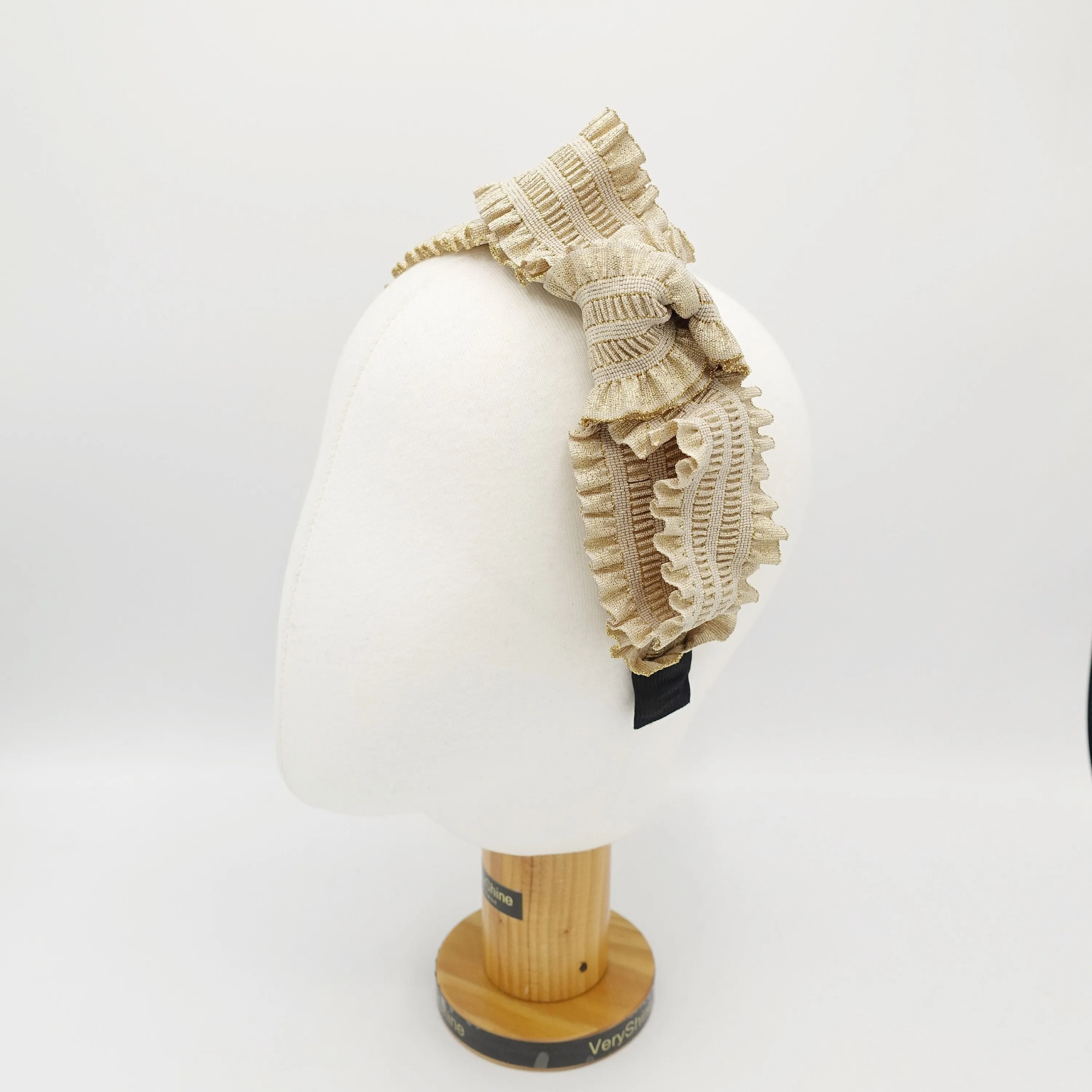 pleated trim bow knot headband