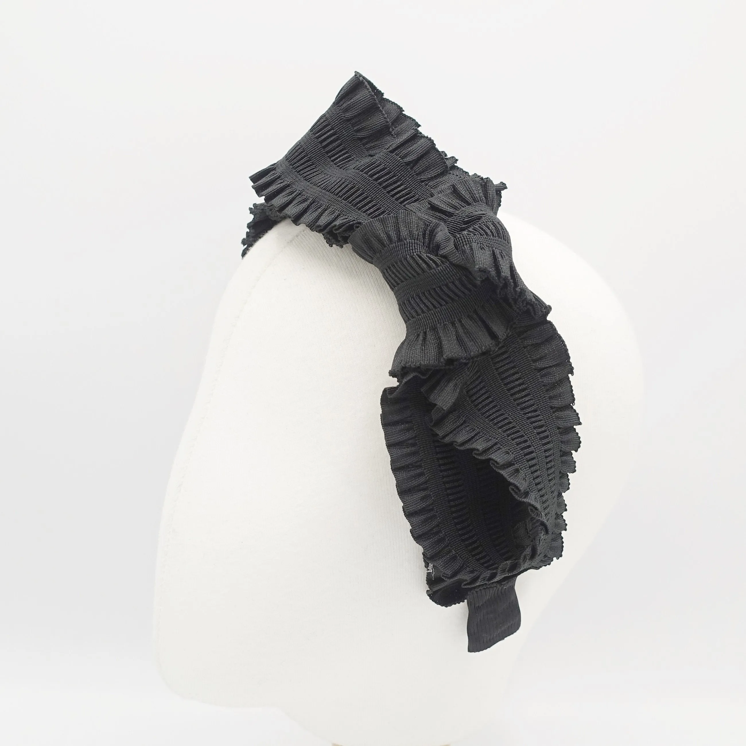 pleated trim bow knot headband