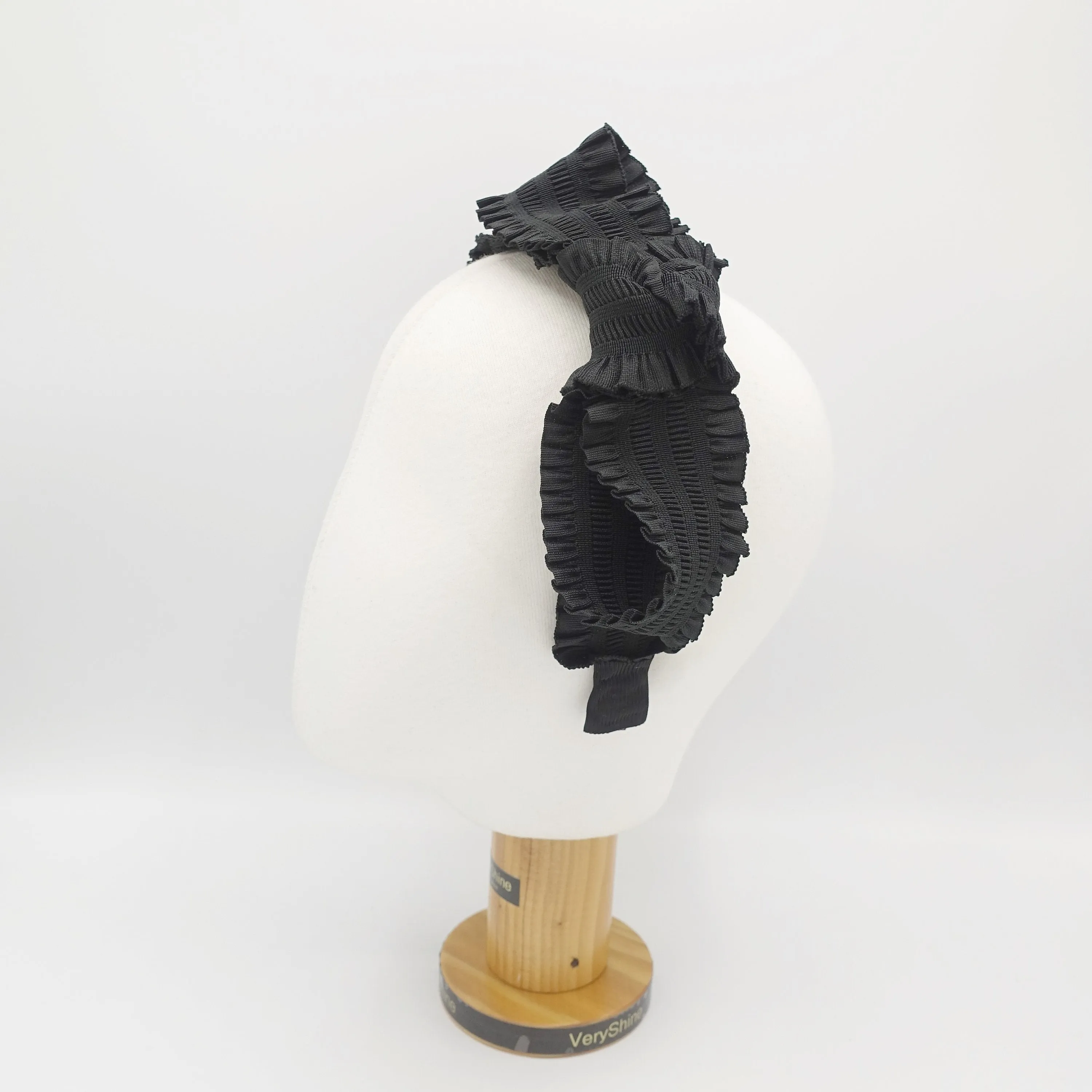 pleated trim bow knot headband
