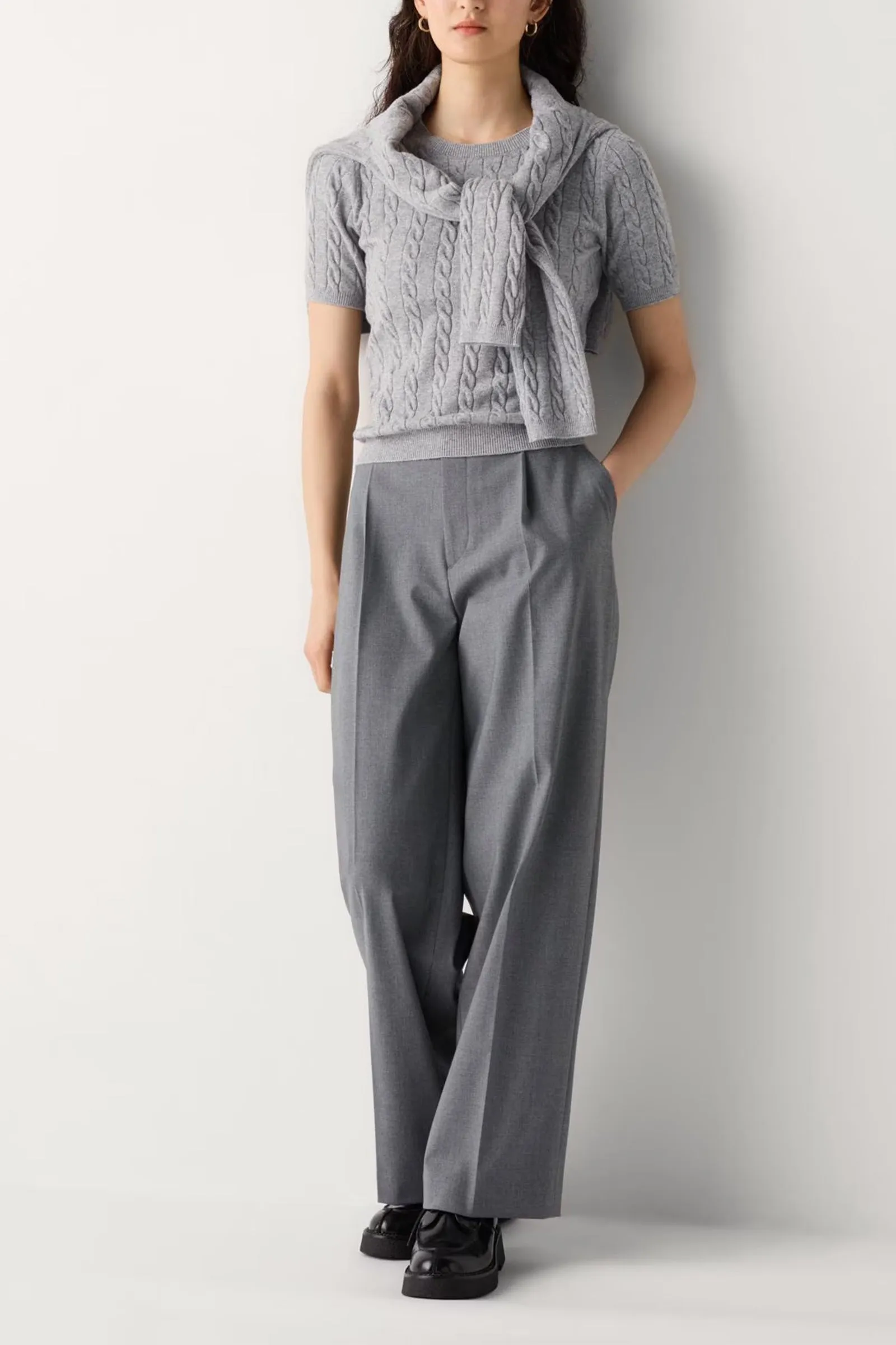 Pleated Wide Trousers