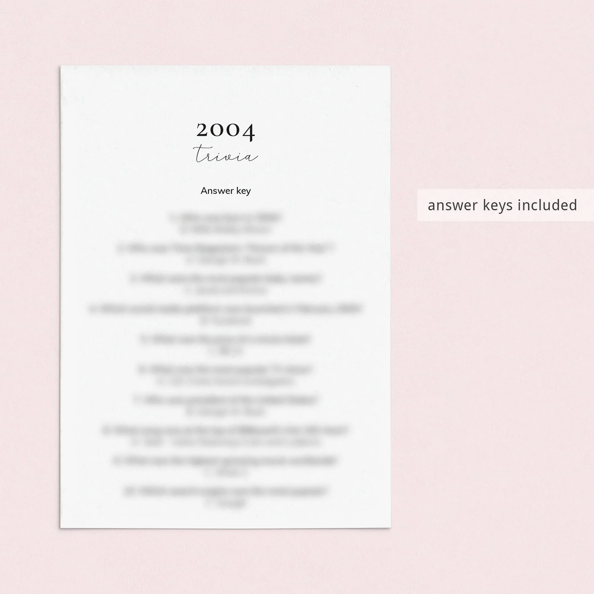 Printable 21st Birthday Games for Her Born in 2004