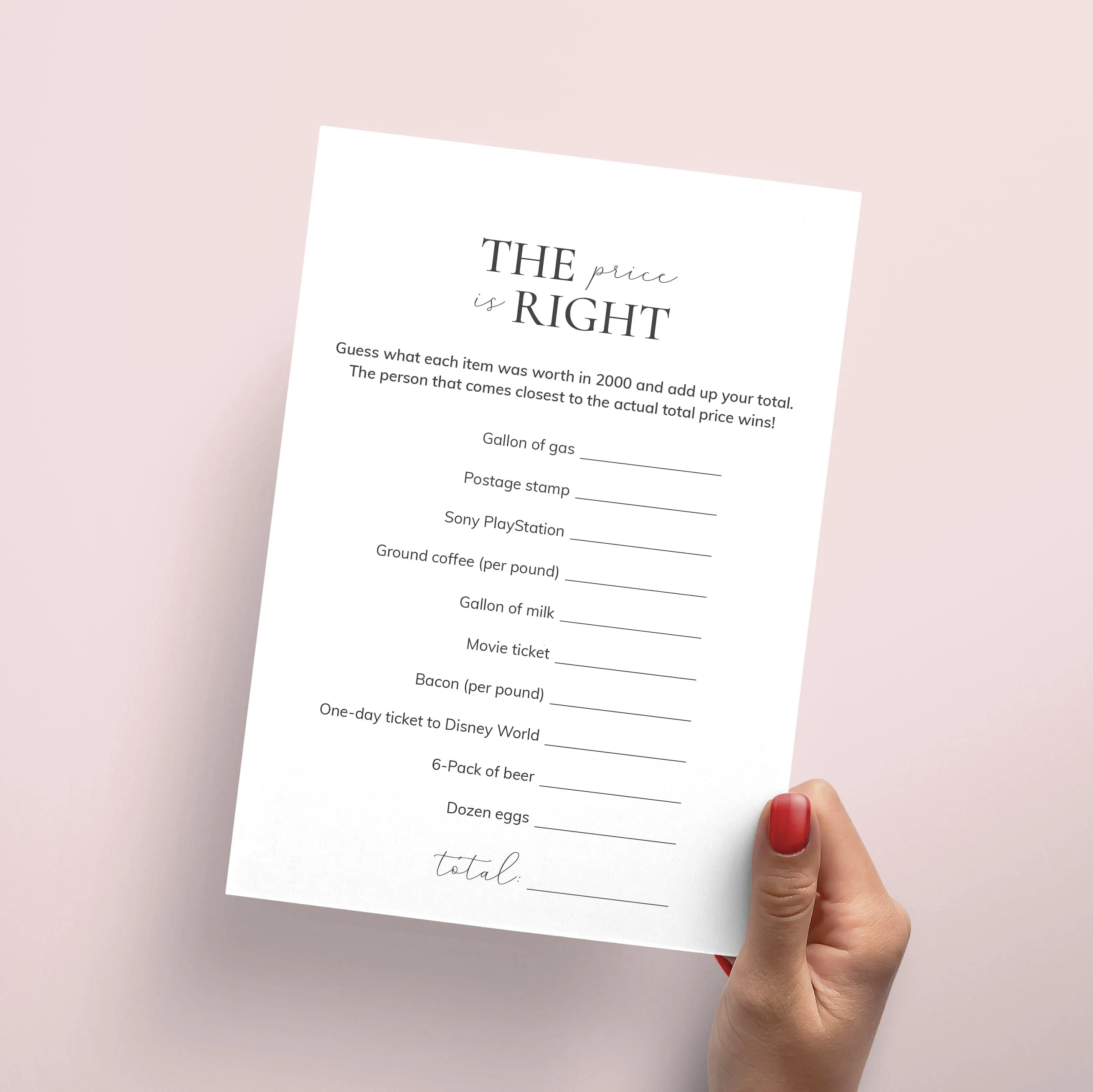 Printable 25th Birthday Games for Her Born in 2000