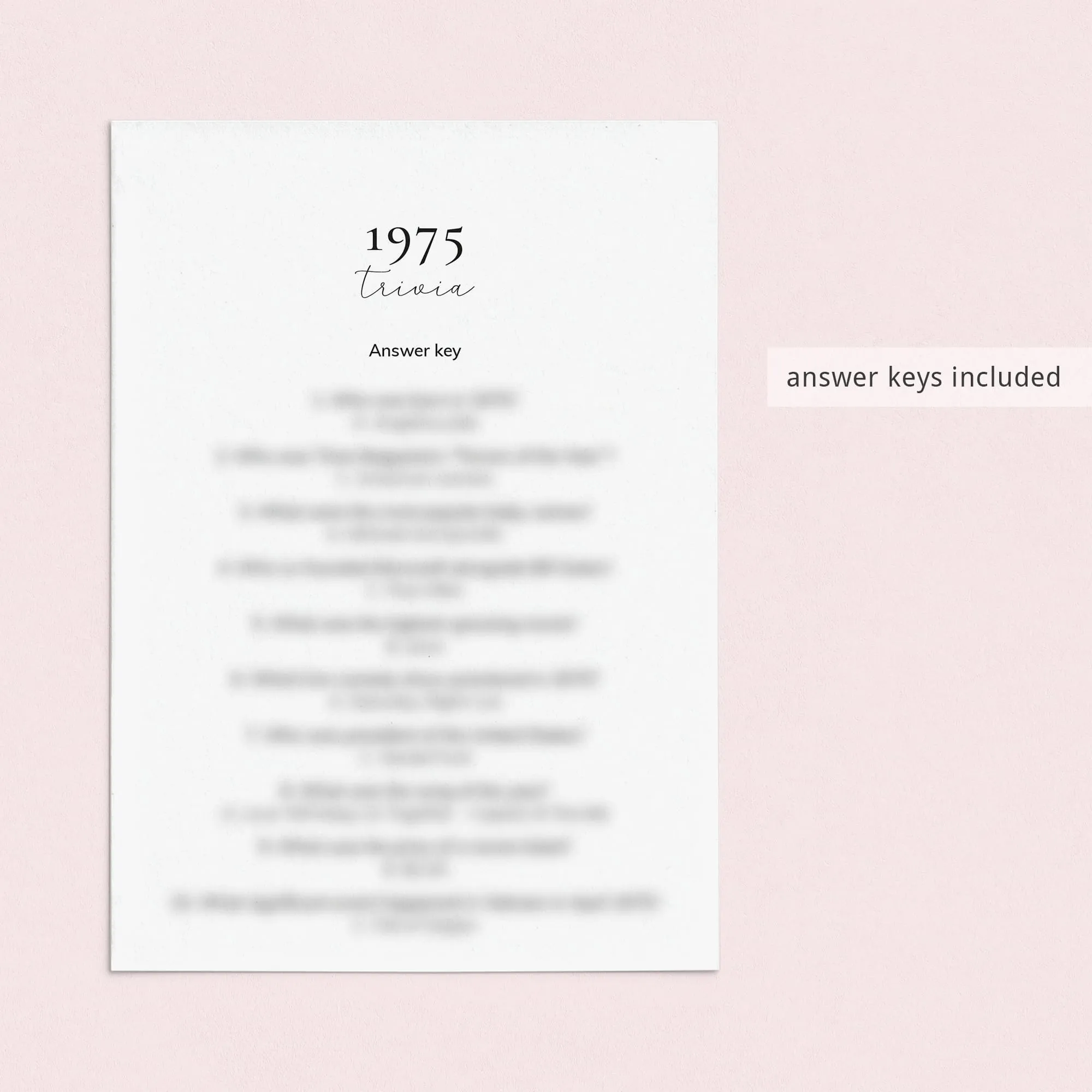 Printable 50th Birthday Games for Her Born in 1975