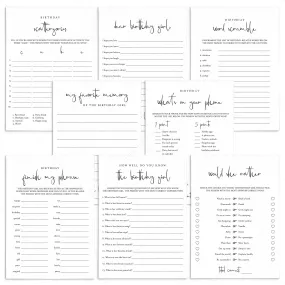Printable Birthday Game Bundle for Her