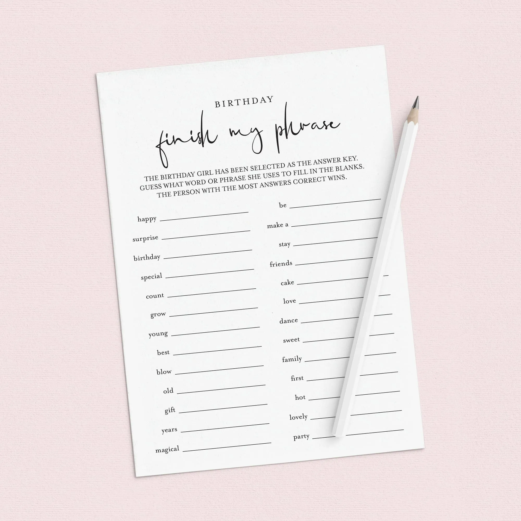 Printable Birthday Game Bundle for Her