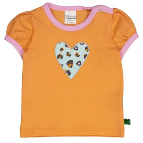Puff sleeve top- leopard heart