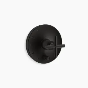 Purist Cross Handle Valve Trim in Matte Black