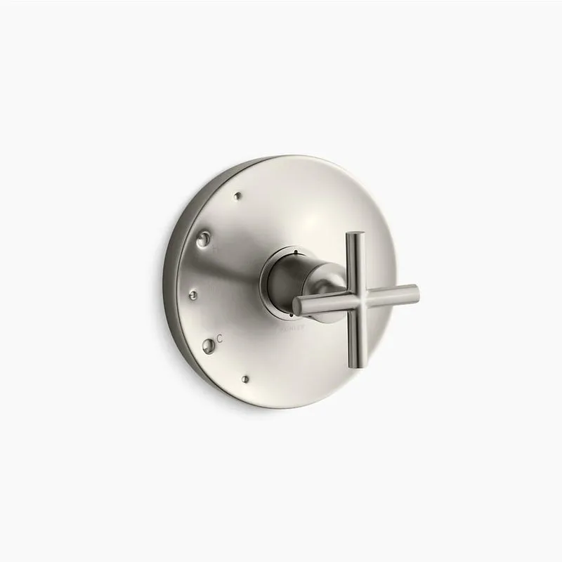 Purist Cross Handle Valve Trim in Vibrant Brushed Nickel