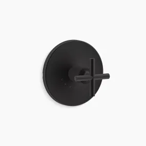 Purist Single Cross Handle Thermostatic Valve Trim in Matte Black