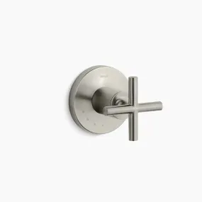 Purist Single Cross Handle Volume Control Trim in Vibrant Brushed Nickel