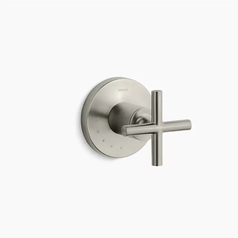 Purist Single Cross Handle Volume Control Trim in Vibrant Brushed Nickel