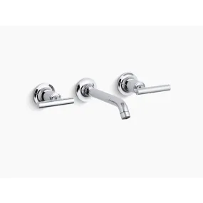 Purist Two-Handle Widespread Wall Mount Bathroom Faucet in Polished Chrome