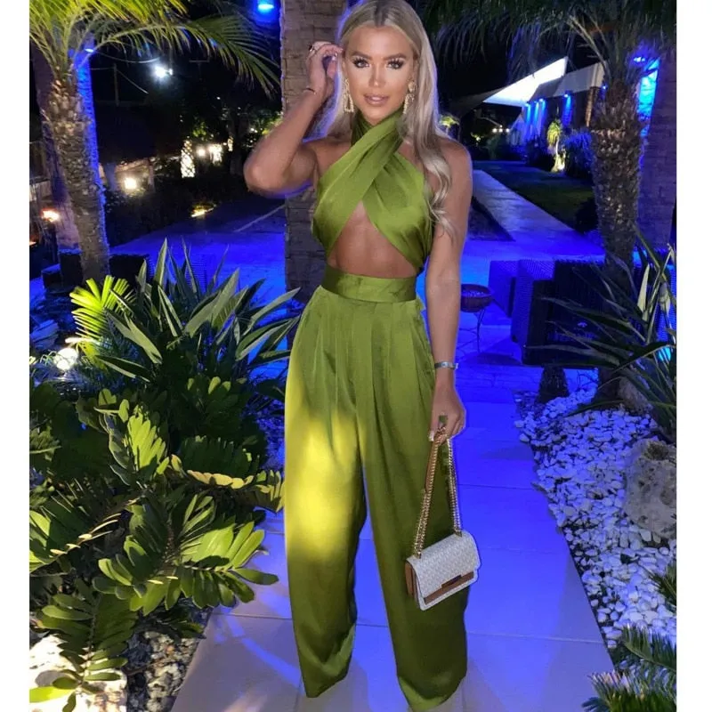 Purpdrank - Sexy Bodycon Rompers Womens Jumpsuit Workout Active Wear Sleeveless Summer Satin Jumpsuits Skinny Fashion