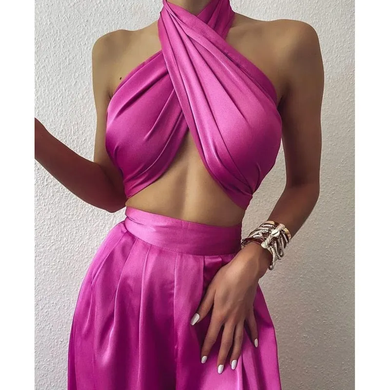 Purpdrank - Sexy Bodycon Rompers Womens Jumpsuit Workout Active Wear Sleeveless Summer Satin Jumpsuits Skinny Fashion