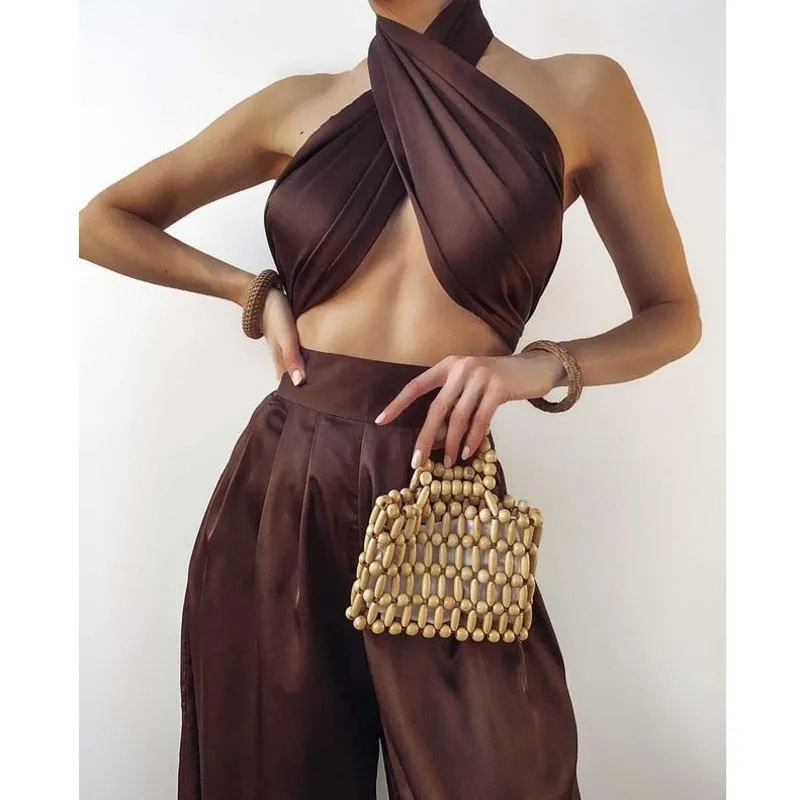 Purpdrank - Sexy Bodycon Rompers Womens Jumpsuit Workout Active Wear Sleeveless Summer Satin Jumpsuits Skinny Fashion