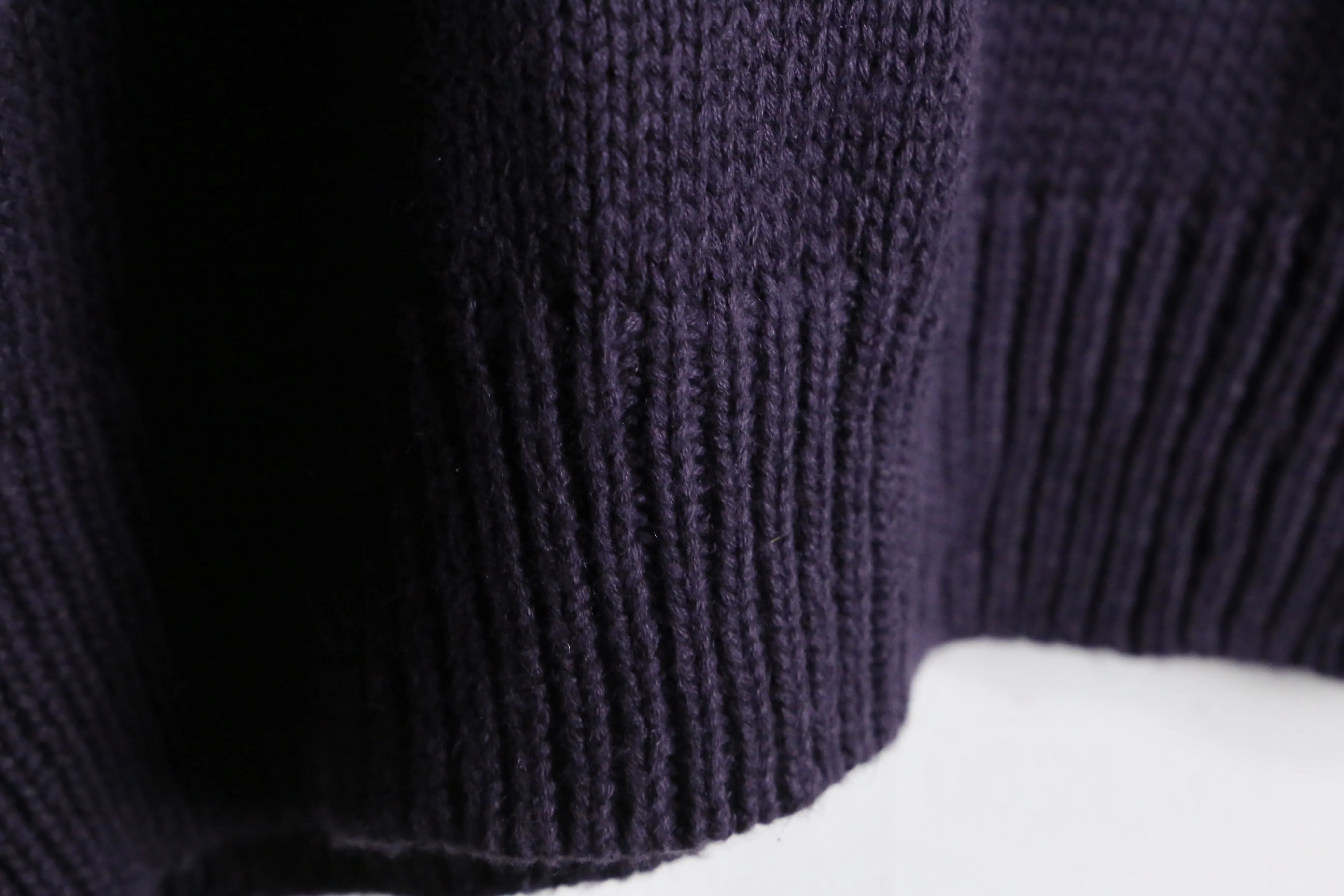 purple argyle check loose silhouette knit cardigan
