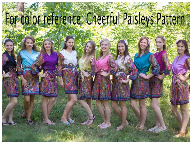 Purple Bella Tunic Style Caftan in Cheerful Paisleys Pattern