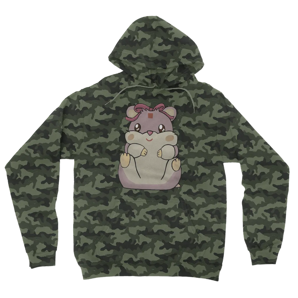 Purple Hamster Camouflage Adult Hoodie