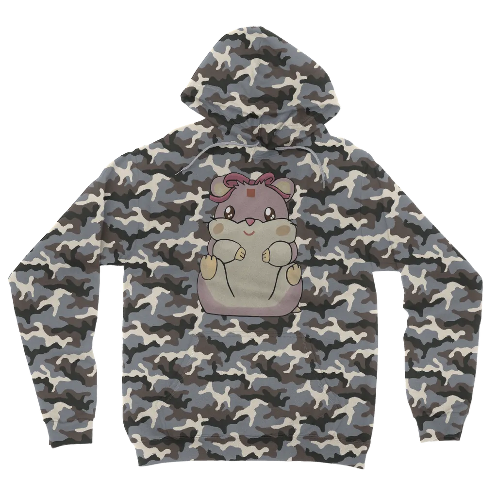 Purple Hamster Camouflage Adult Hoodie
