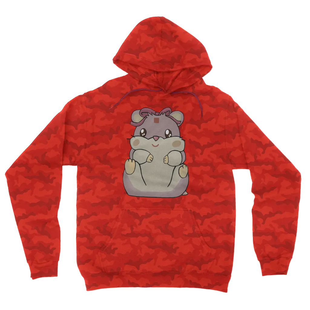 Purple Hamster Camouflage Adult Hoodie
