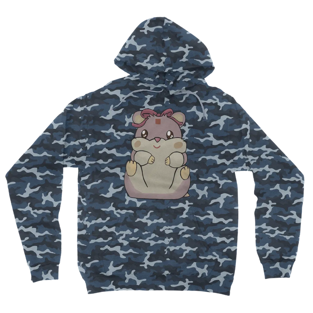 Purple Hamster Camouflage Adult Hoodie