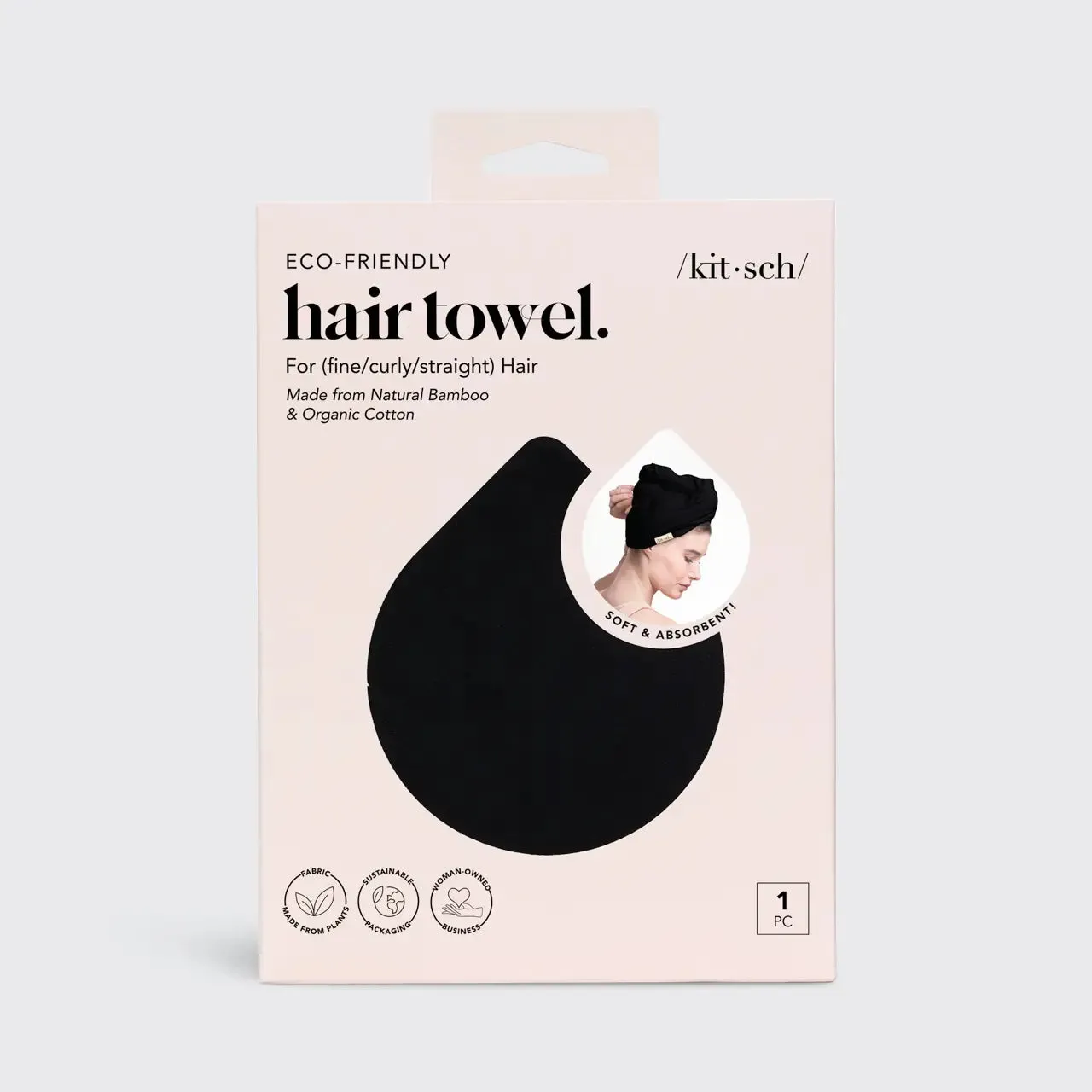 Quick Dry Hair Towel - Black