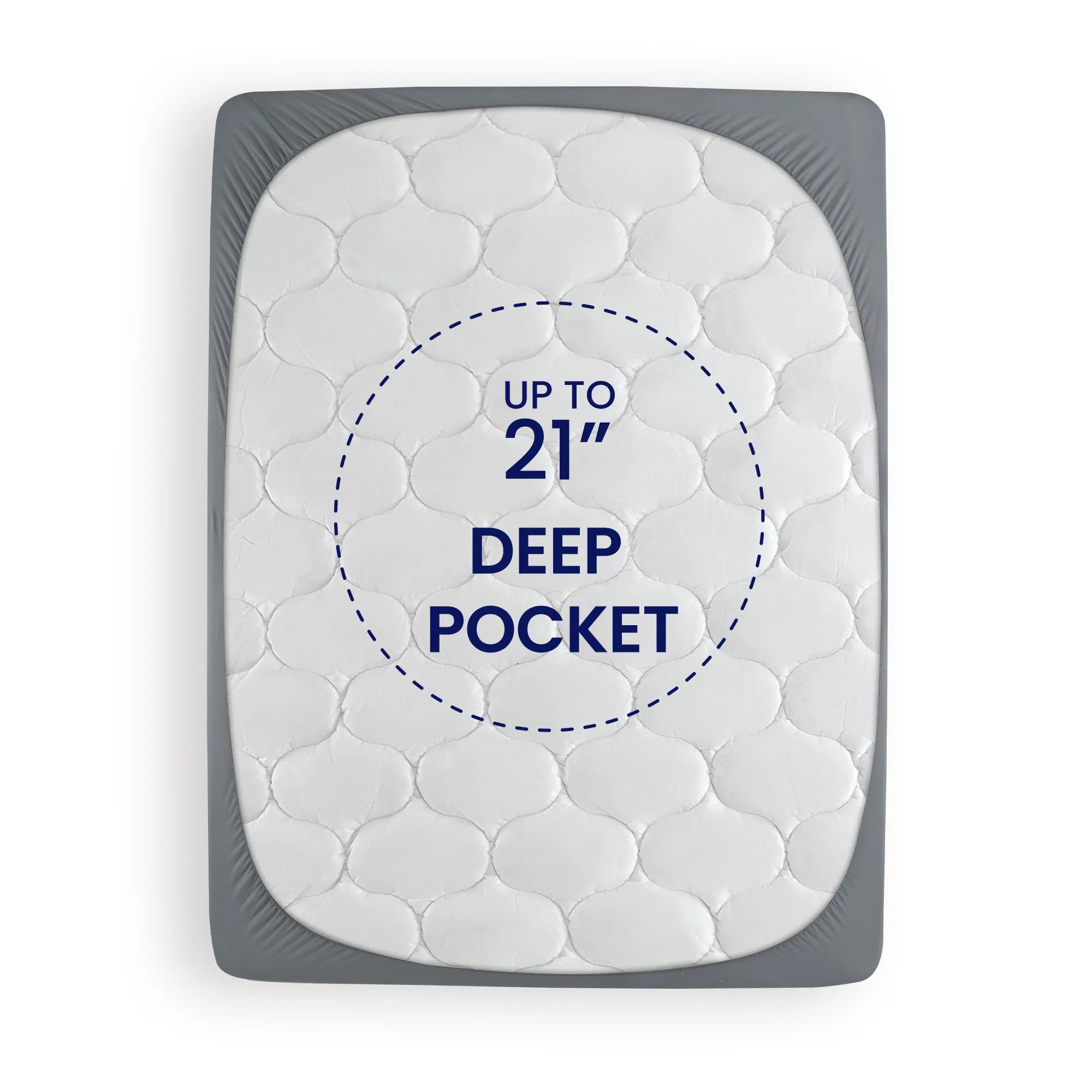 Quilted Fitted Mattress Pad-Grey