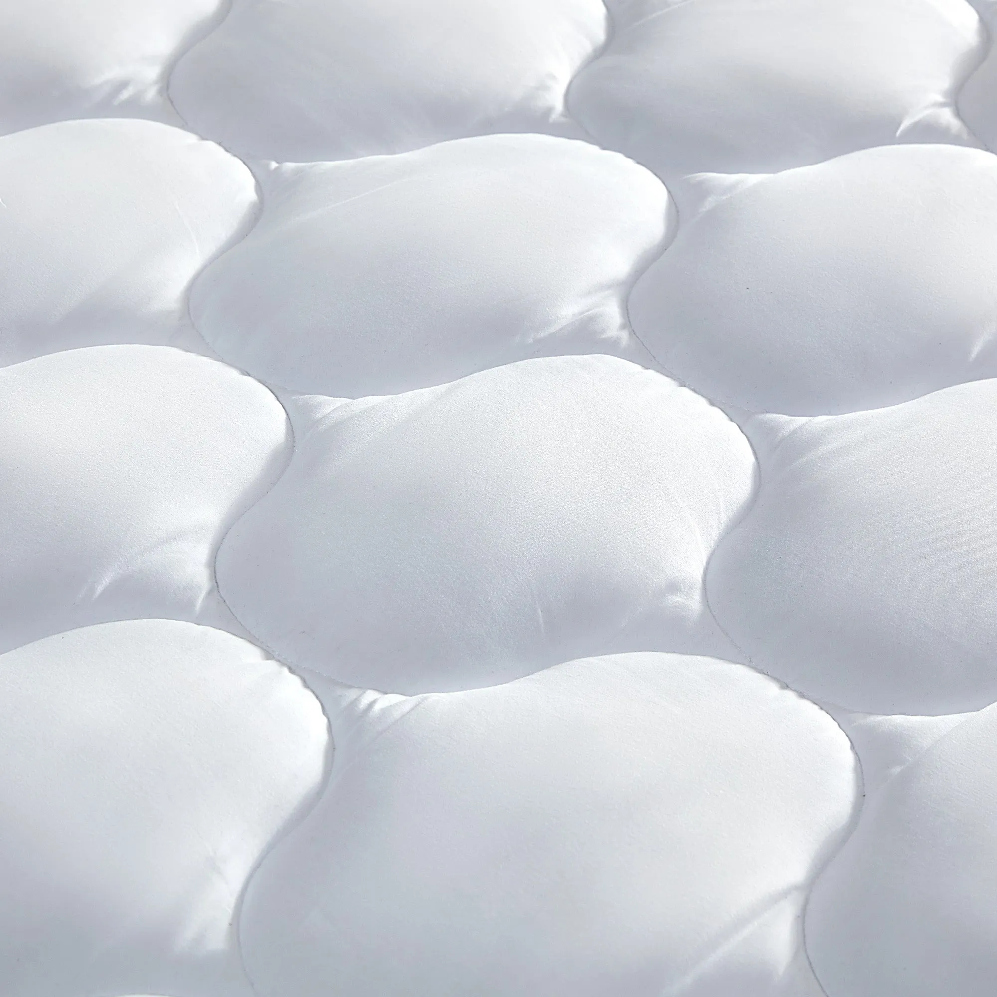 Quilted Fitted Mattress Pad-White