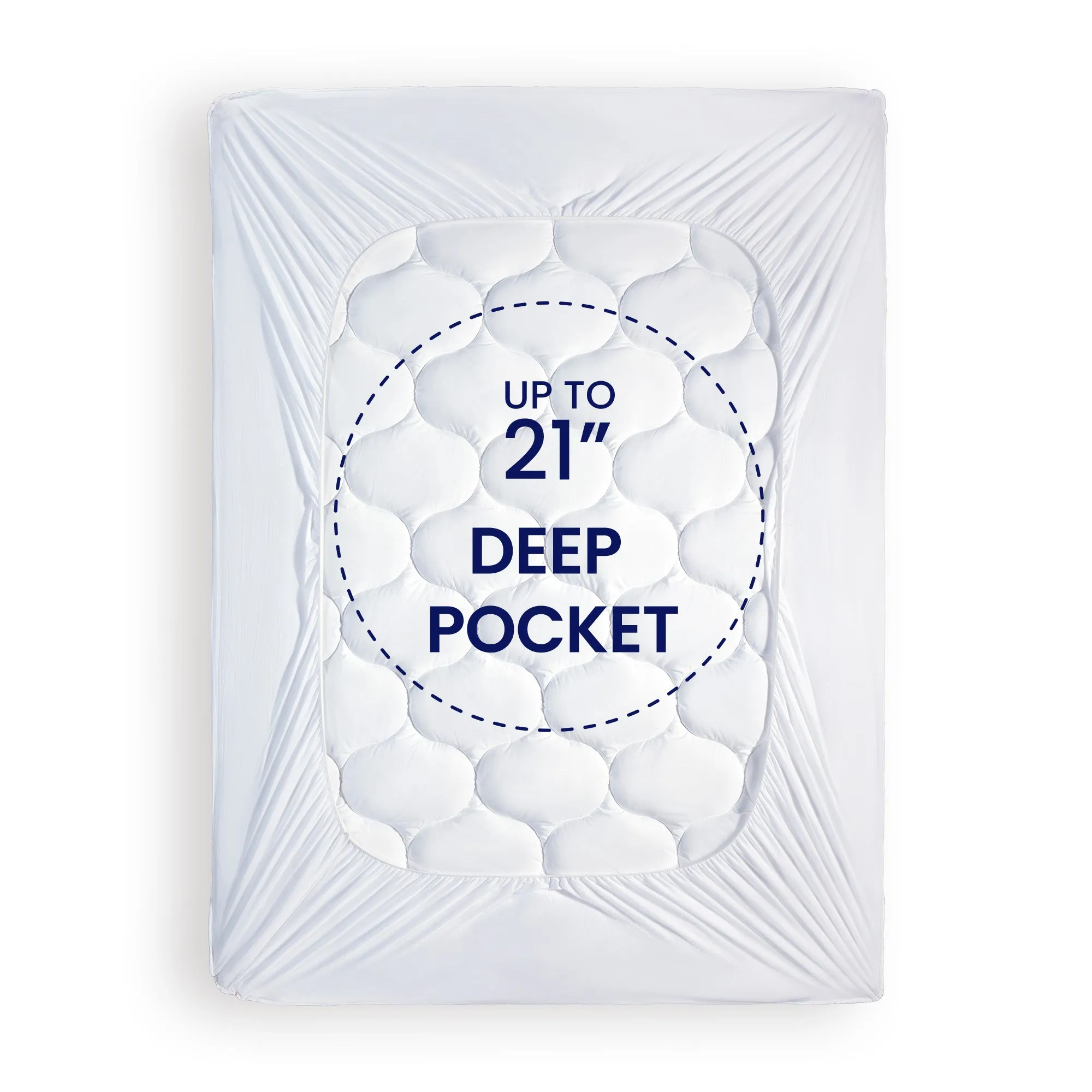 Quilted Fitted Mattress Pad-White