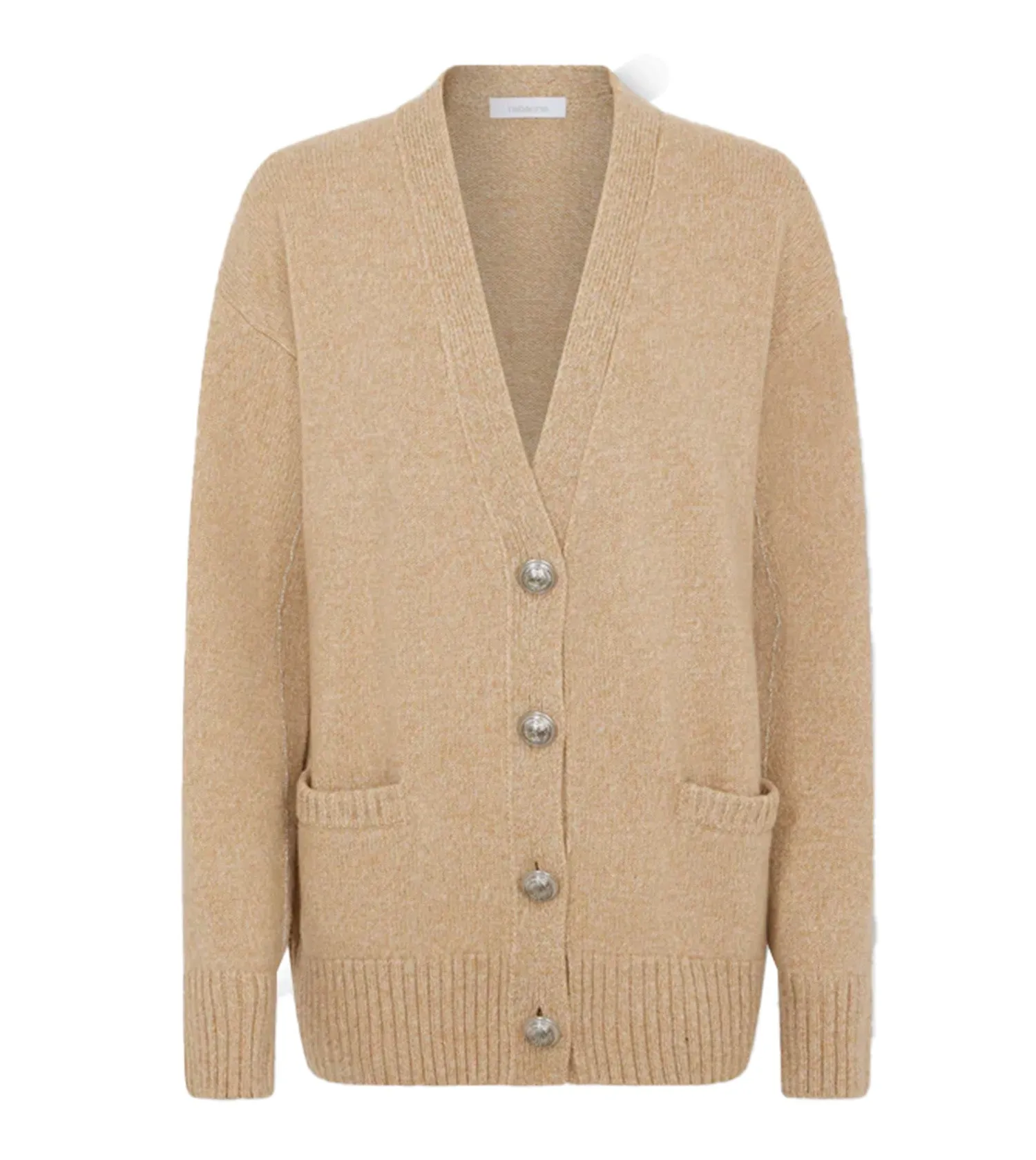 RABANNE Cashmere Wool Cardigan With Silver Buttons
