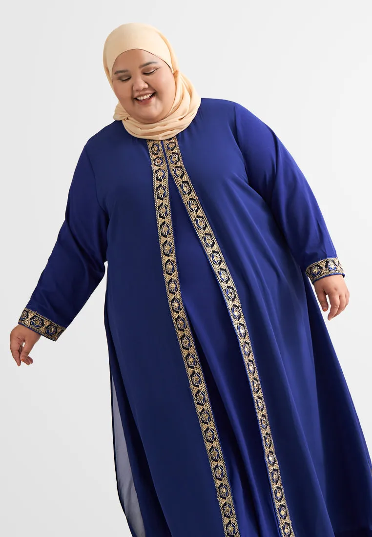 Ratu Elegant Gold Trim Abaya Jubah Dress