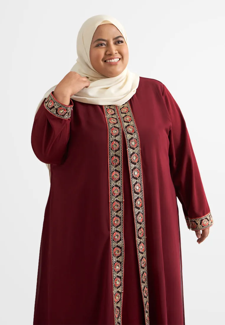 Ratu Elegant Gold Trim Abaya Jubah Dress