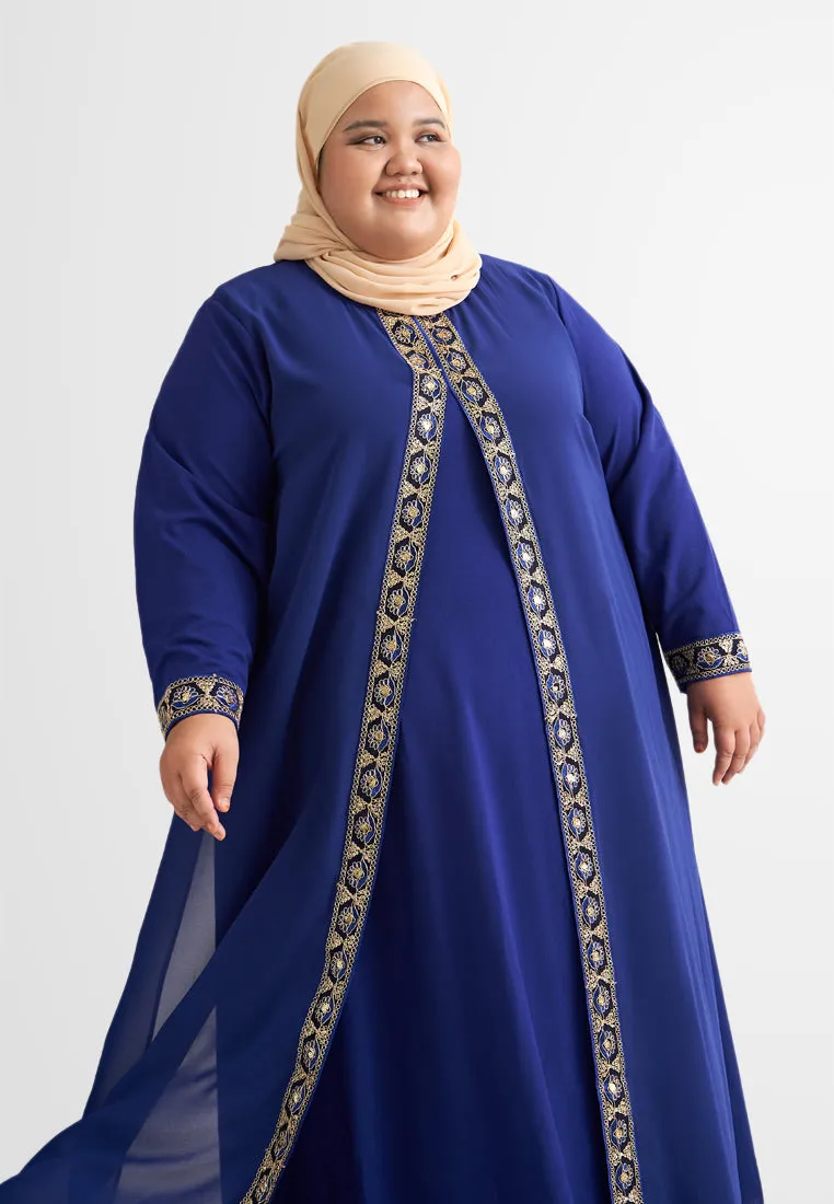 Ratu Elegant Gold Trim Abaya Jubah Dress