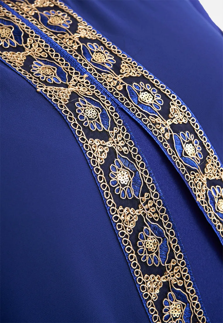 Ratu Elegant Gold Trim Abaya Jubah Dress