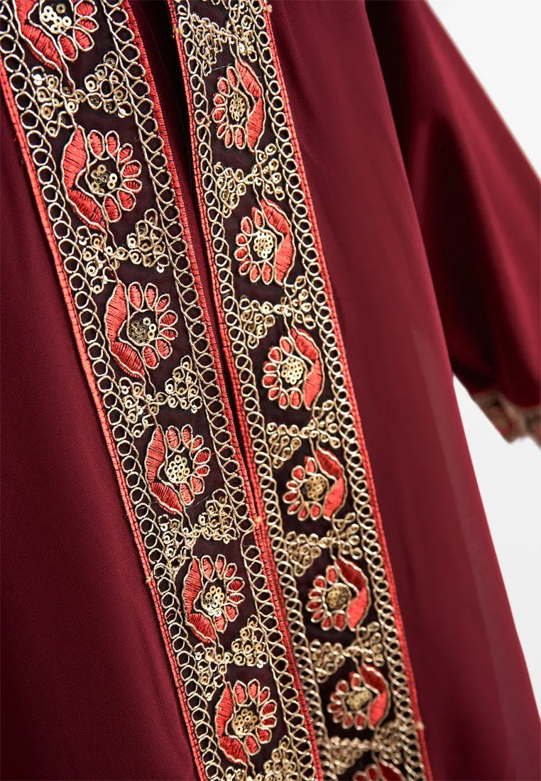 Ratu Elegant Gold Trim Abaya Jubah Dress