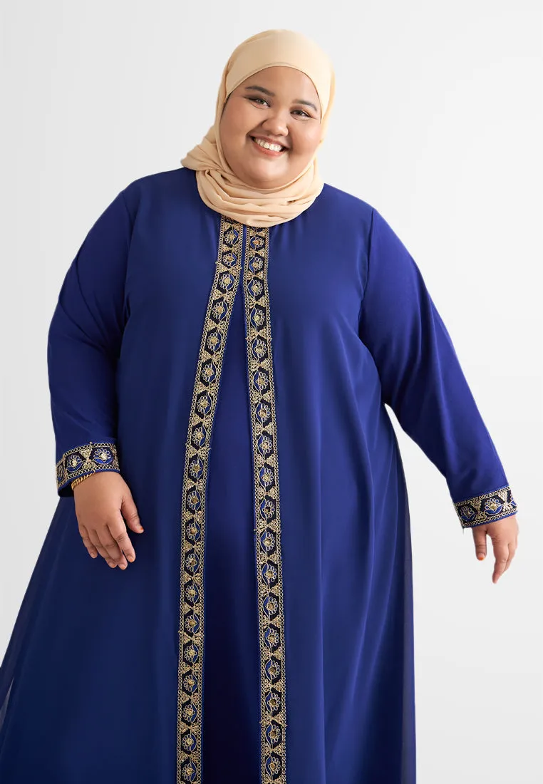 Ratu Elegant Gold Trim Abaya Jubah Dress