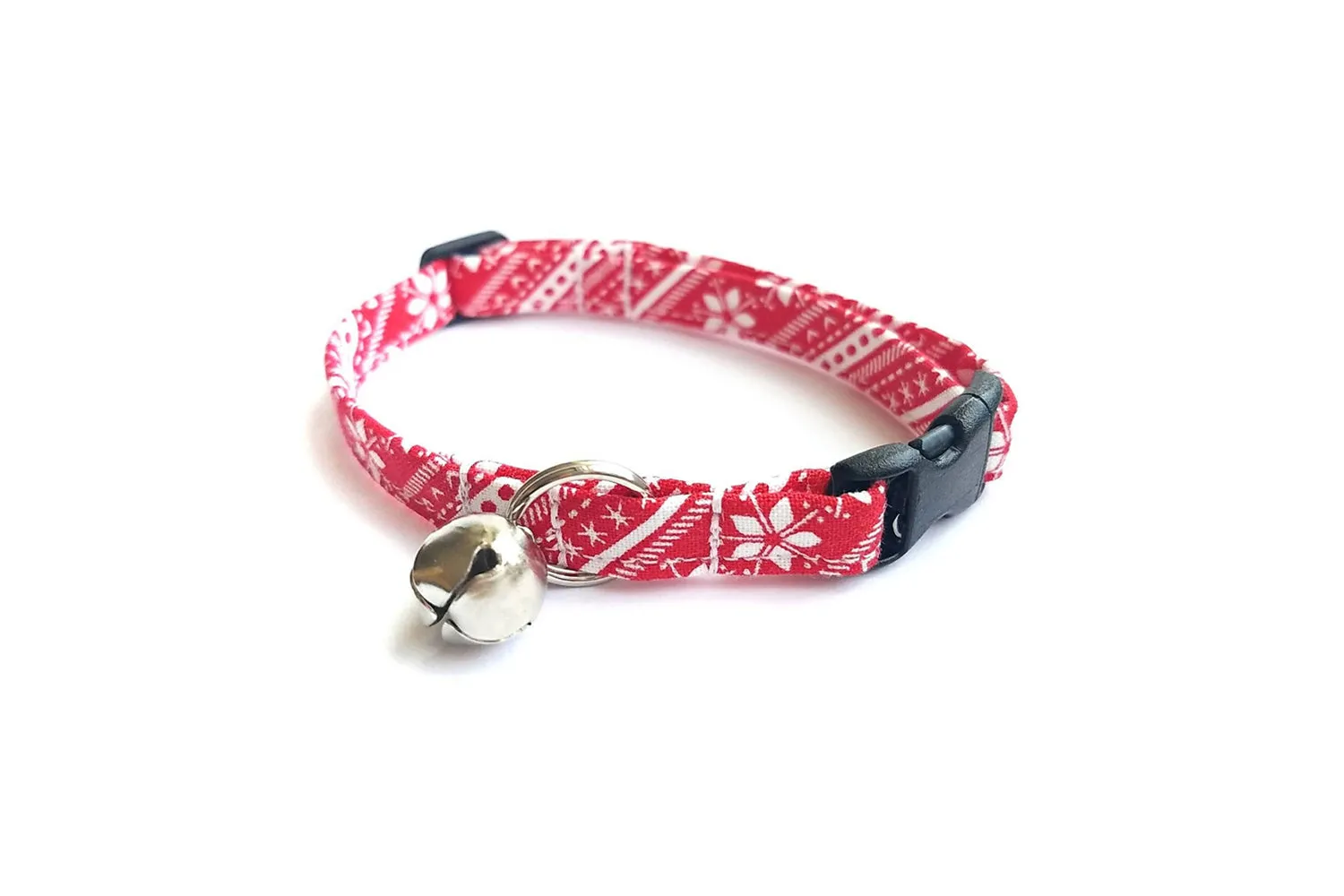 Red Nordic Stripe Winter Cat Collar