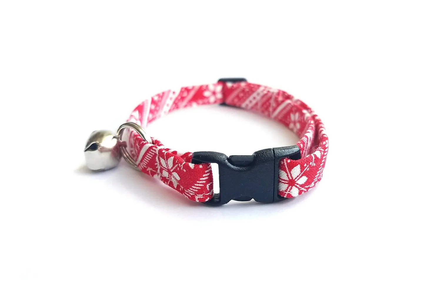 Red Nordic Stripe Winter Cat Collar