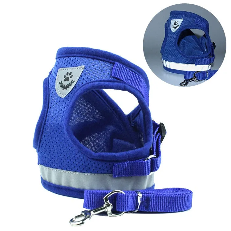 Reflective Safety Pet Dog Harness and Leash Set Harnesses Vest Chest Strap