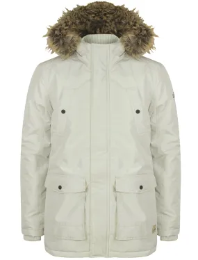 Ridgecrest Fur Trim Hooded Parka Coat in Winter White - Tokyo Laundry
