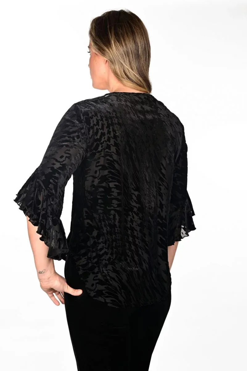 Ruffled Half-Zip Top
