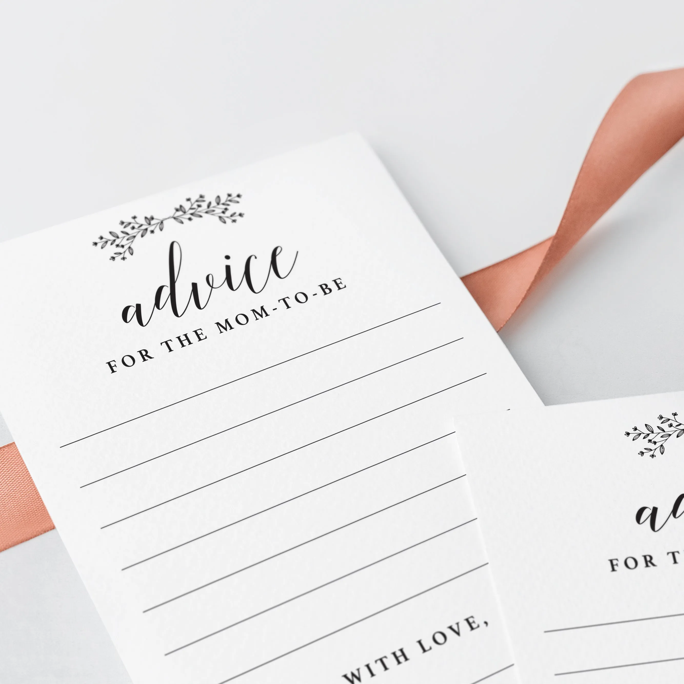 Rustic Minimalist Baby Shower Advice Cards Printable